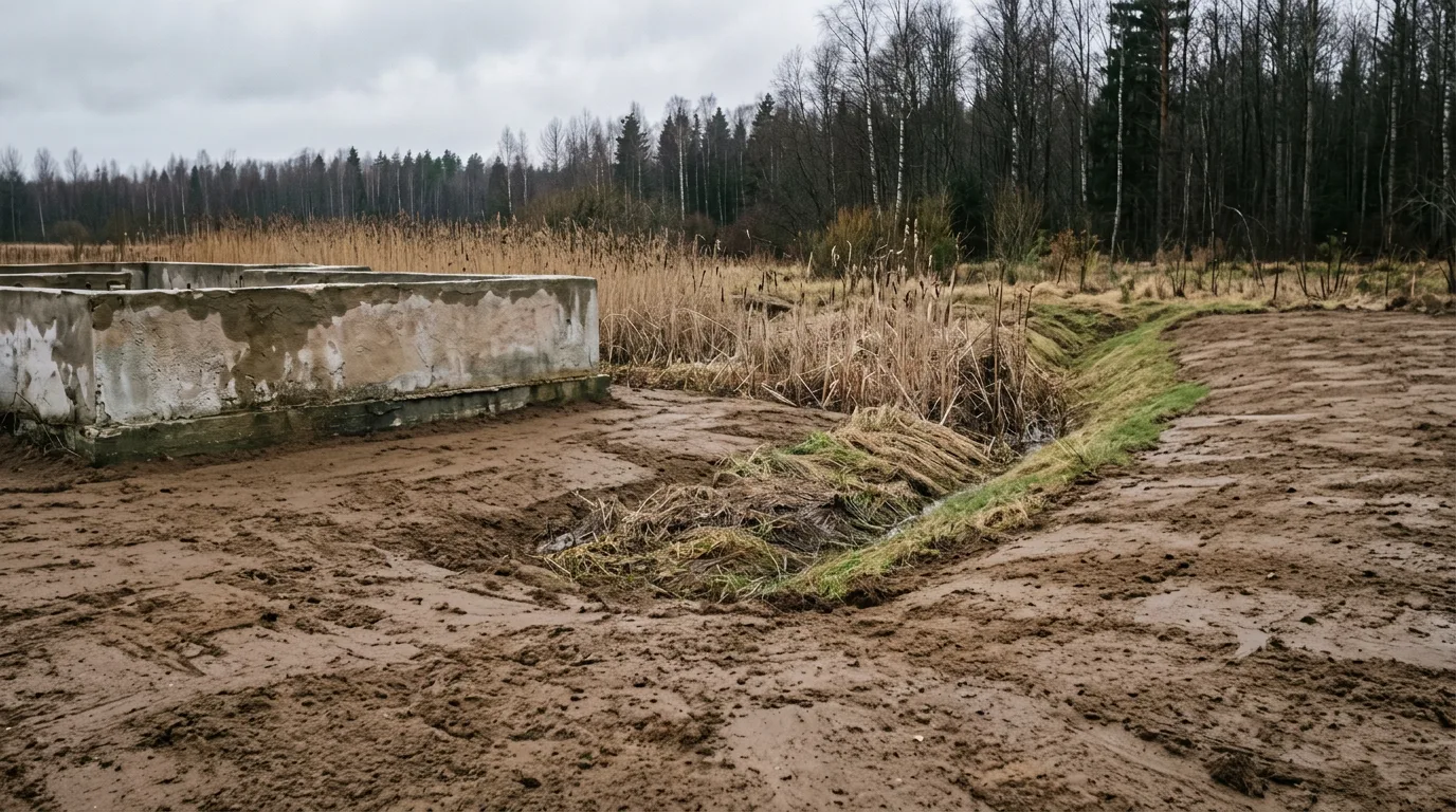 Tasandatud ja kuiv krunt maja vundamendi ääres pärast drenaaži rajamist